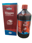 HAPDCO Vitagen bottle and box, a homeopathic tonic for stamina and energy revitalization.