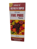 Krig's Alfalfa Super with Five Phos Tonic packaging on a white background