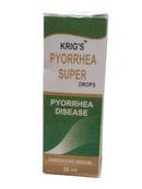 Krig's Pyorrhea Super Drops 30ml homeopathic medicine for gum and dental care relief.