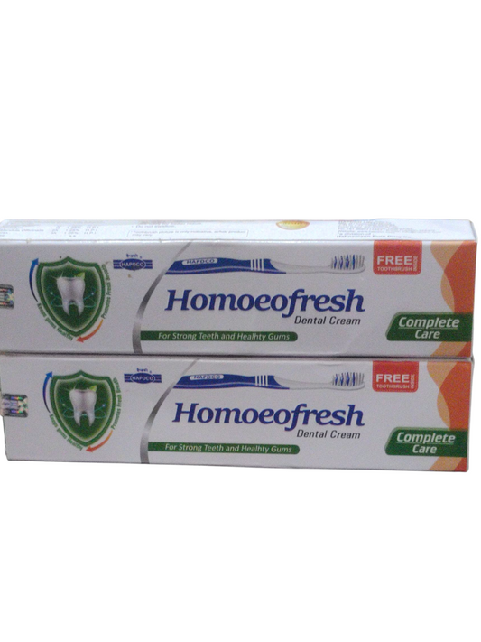 HAPDCO HomoeoFresh Dental Cream pack of 2 for strong teeth and healthy gums, homeopathic herbal toothpaste.