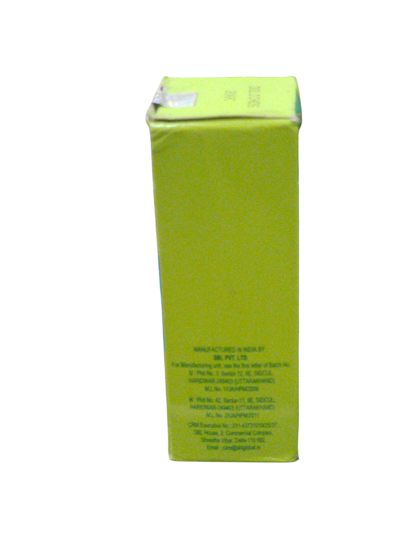 SBL Dolichos 200C homeopathy dilution 30ml packaging side view for skin itching and liver disorders.