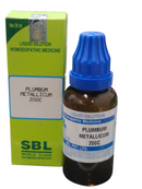 SBL Plumbum Metallicum 200C homeopathic dilution 30ml for nerve and muscle disorders.