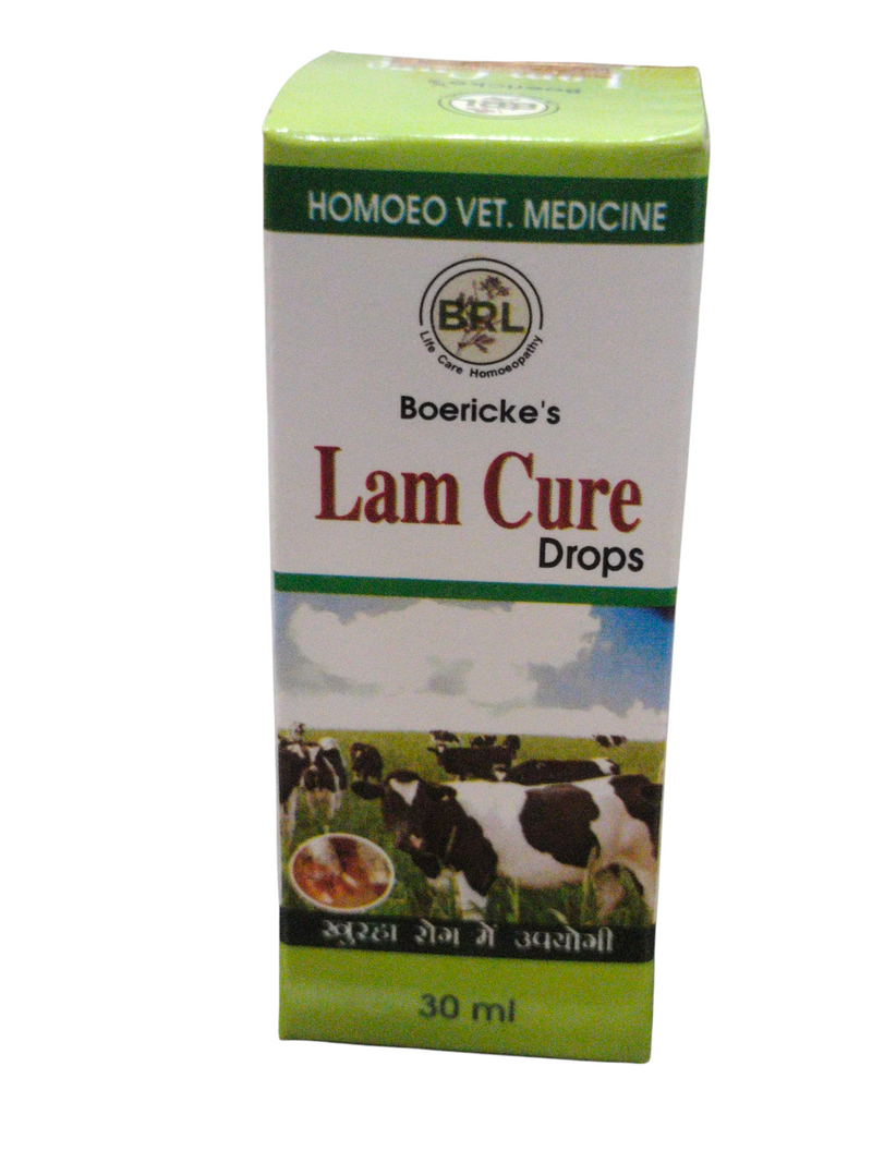Boericke's Lam Cure Drops homeopathic medicine for animals, 30ml pack, designed for lameness and joint pain relief.