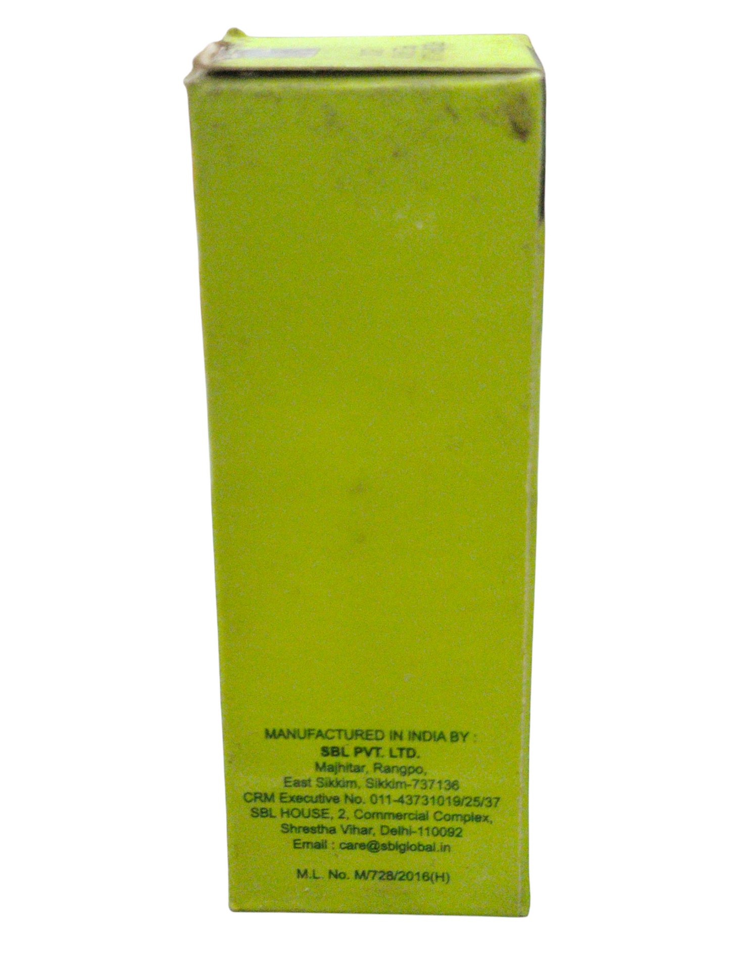 SBL Podophyllum Peltatum 200C homeopathic dilution packaging side view, 30ml bottle, manufactured in India.