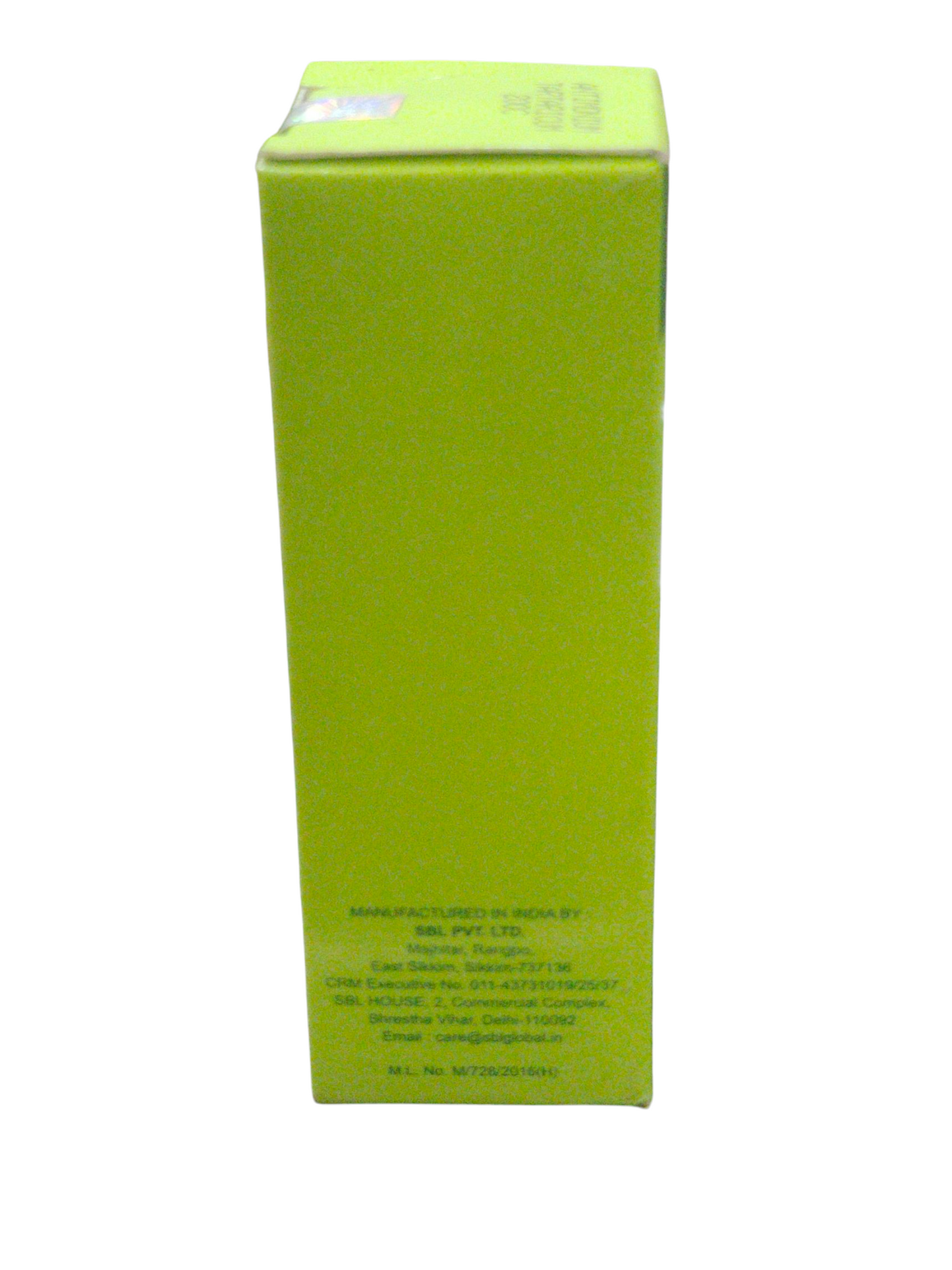 SBL Antimonium Tartaricum 200C homeopathic dilution packaging, 30ml green box side view.
