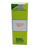 SBL Pulsatilla Nigricans 200C homeopathic medicine 30ml packaging for women's health and digestive issues.