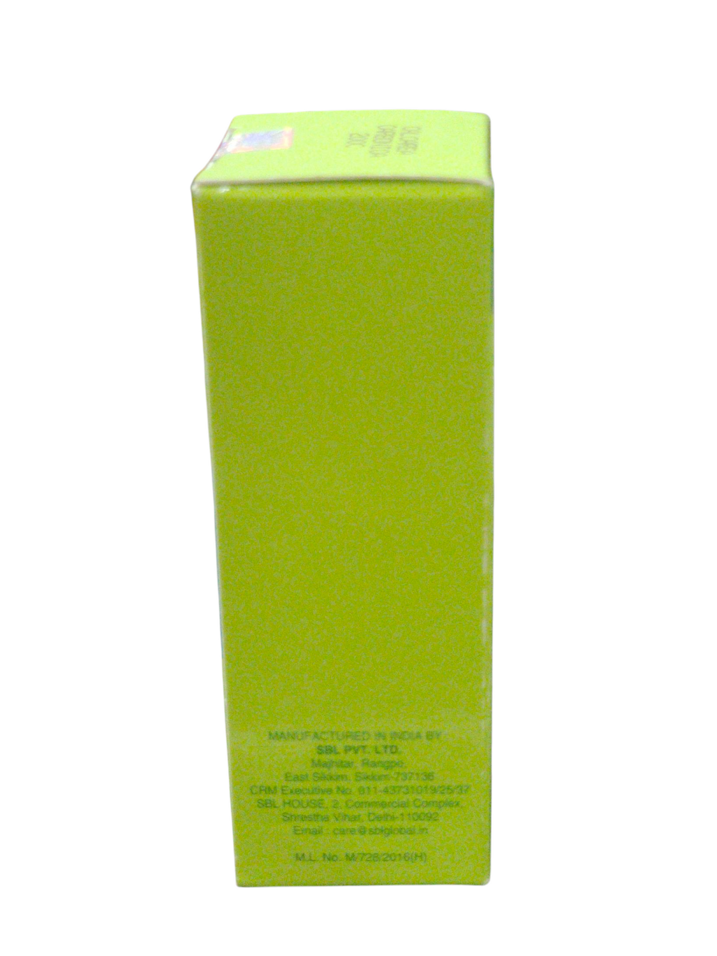Side view of SBL Calcarea Carbonica 200C homeopathic dilution 30ml bottle packaging.
