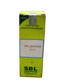SBL Influenzinum 200C homeopathic medicine bottle on a white background