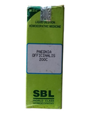 Green box of SBL Paonia Officinalis 200C homoeopathic medicine on a white background