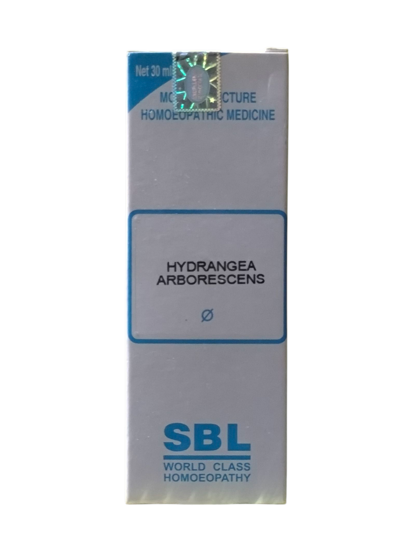 SBL Hydrangea Arborescens packaging on a white background