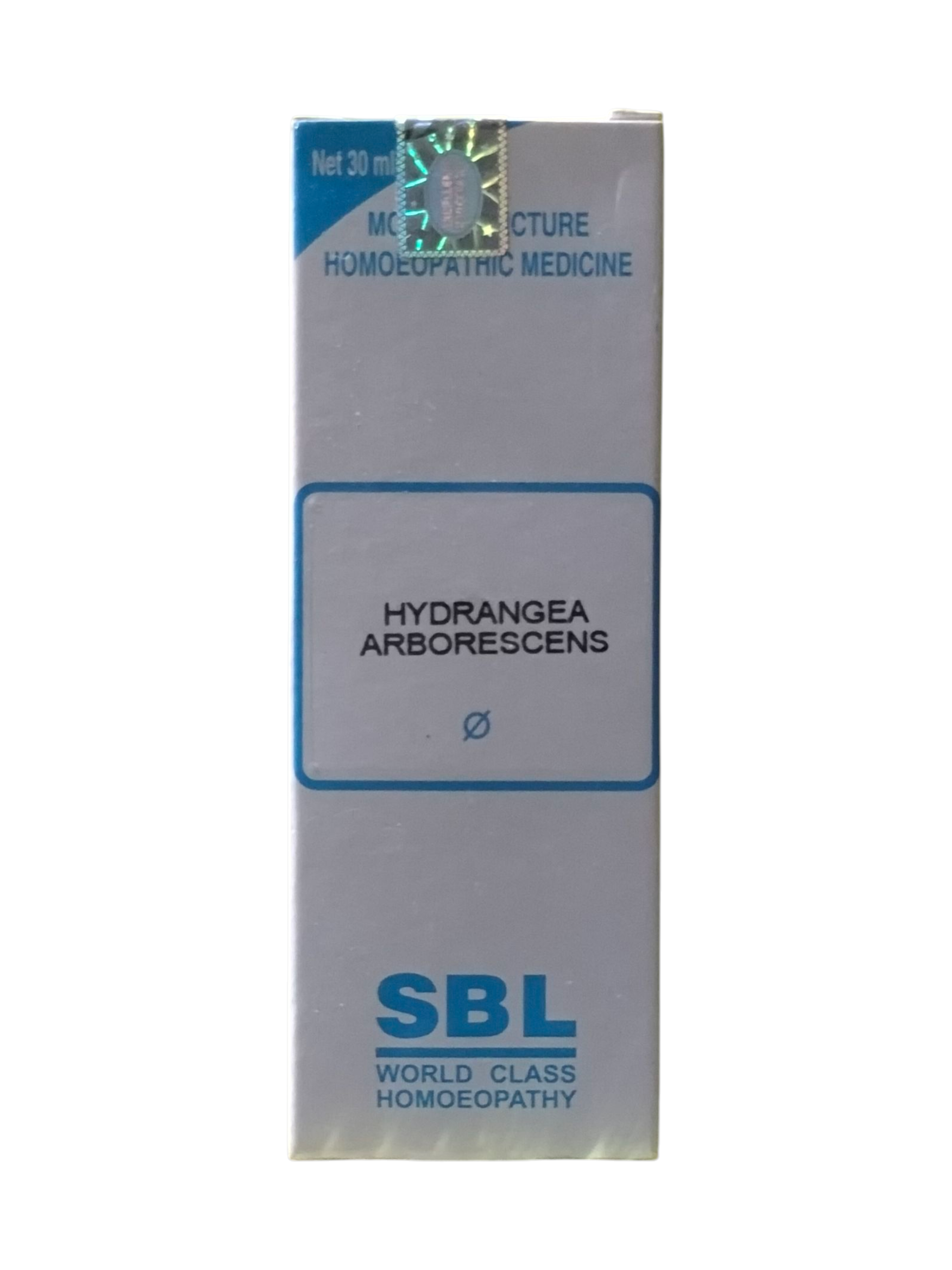 SBL Hydrangea Arborescens packaging on a white background
