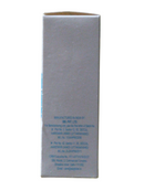 White rectangular box with blue text on a white background