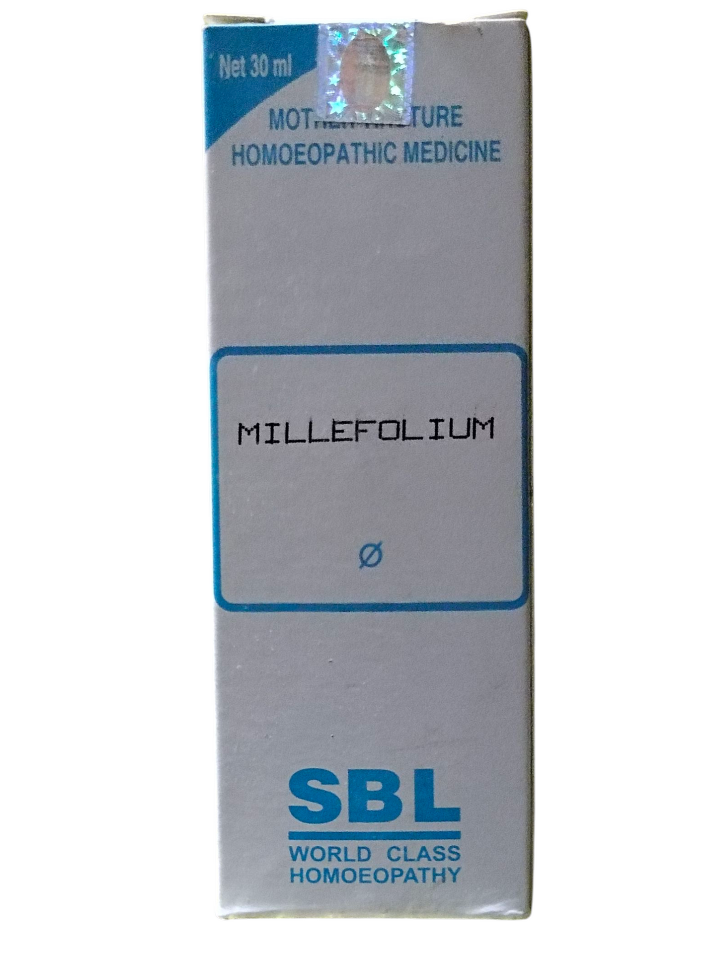 SBL Millefolium homeopathic medicine box on a white background