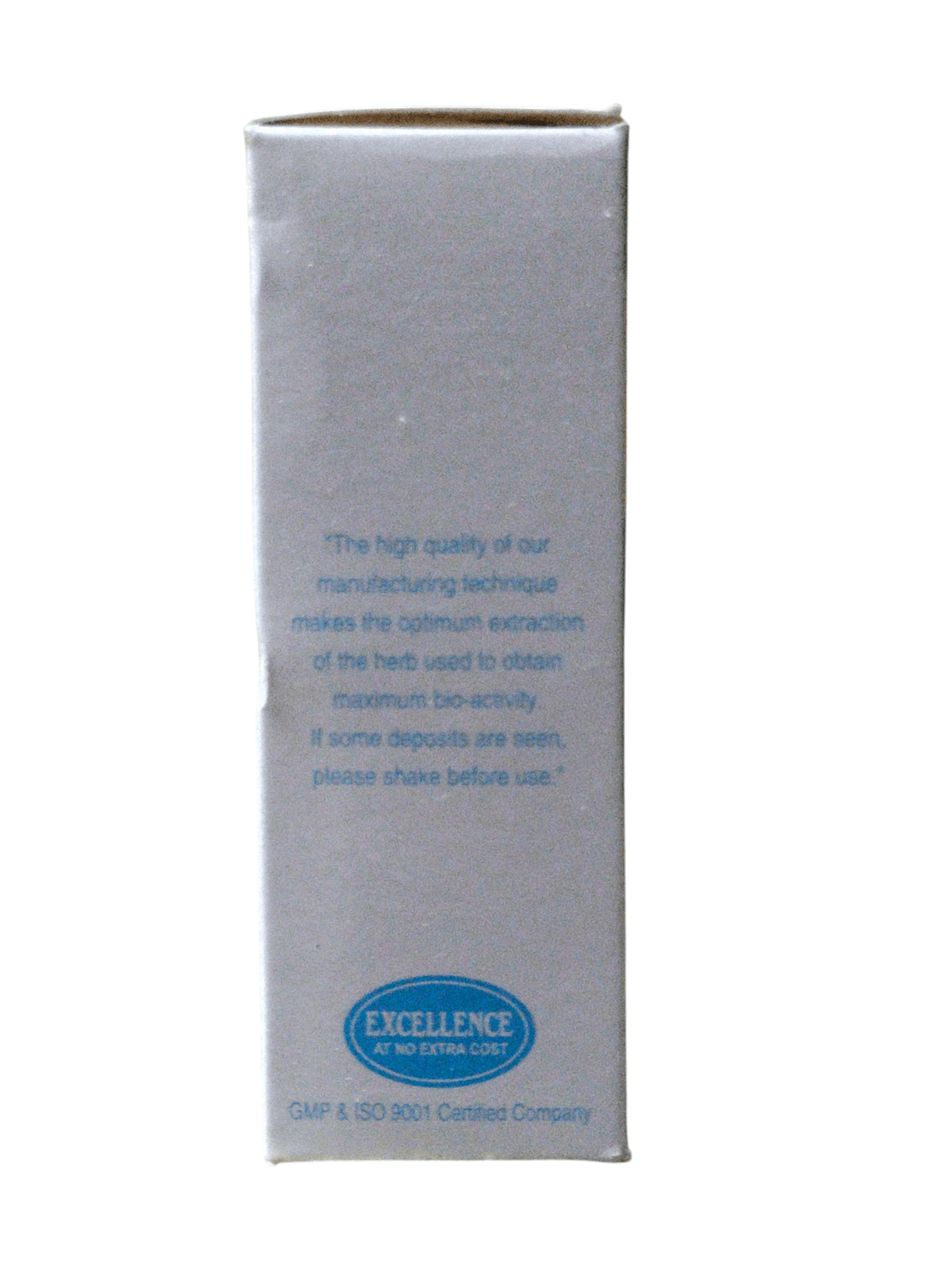 Product packaging with text and a logo on a white background