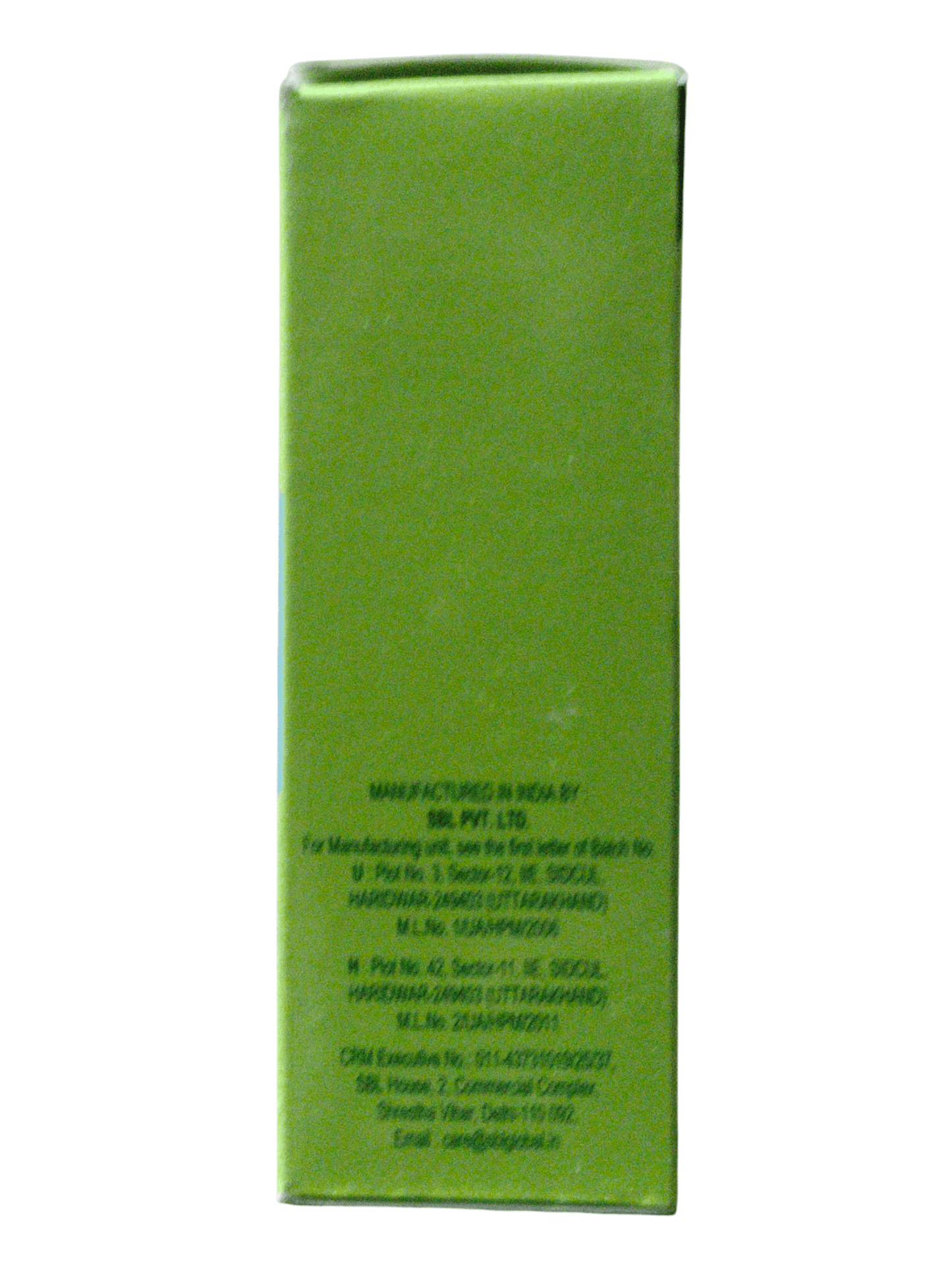 Green rectangular box with text on a white background