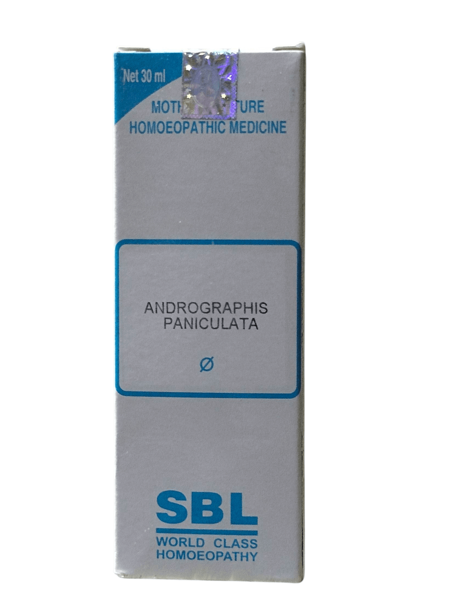 SBL Andrographis Paniculata homeopathic medicine packaging on a white background