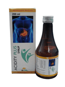 Acidity Plus Syrup bottle and packaging on a white background