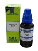SBL Arsenicum Album 200C homoeopathic medicine bottle and packaging on a white background