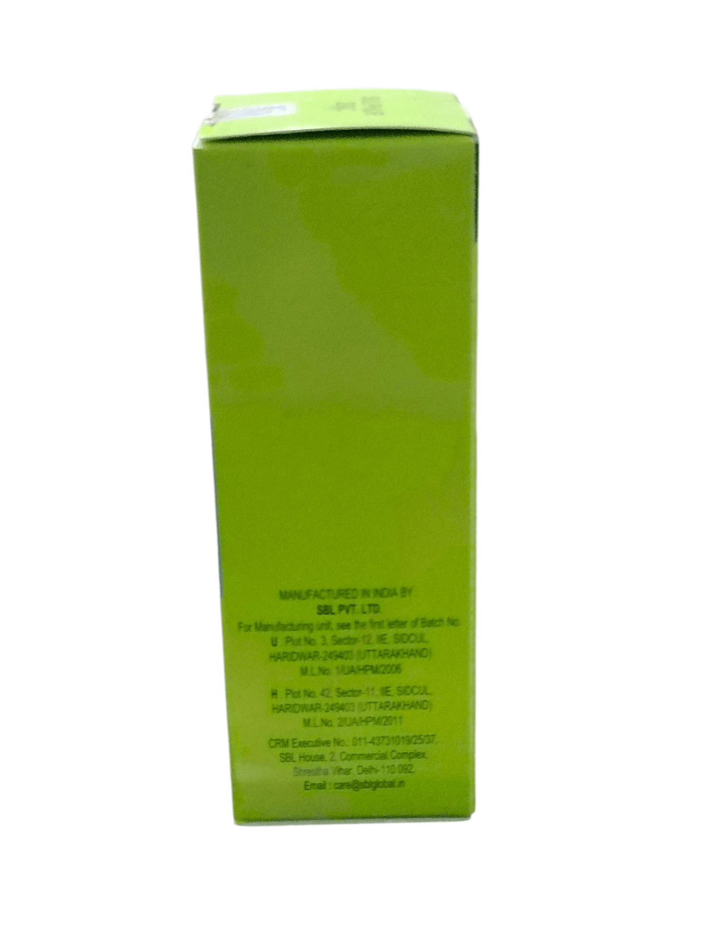 Green rectangular box with text on a white background