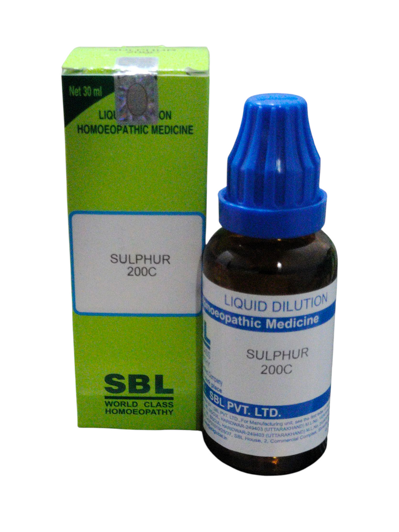 SBL SULPHUR 200C HOMEOPATHIC DILUTION 30ML
