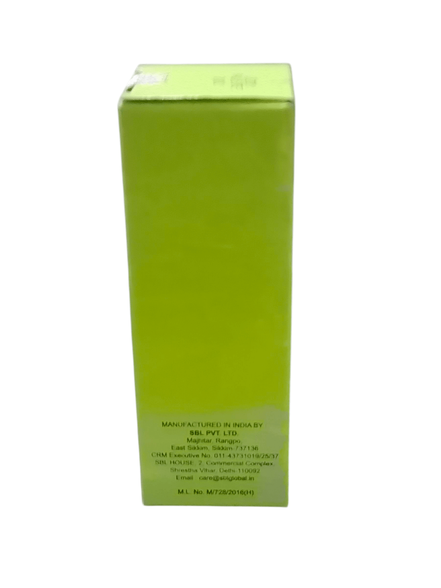 Green rectangular box with text on a white background