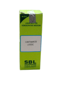 SBL homeopathic medicine box for Cantharis 1000C on a white background