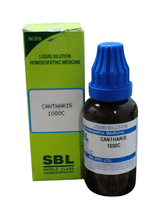 SBL homeopathic medicine bottle and packaging on a white background