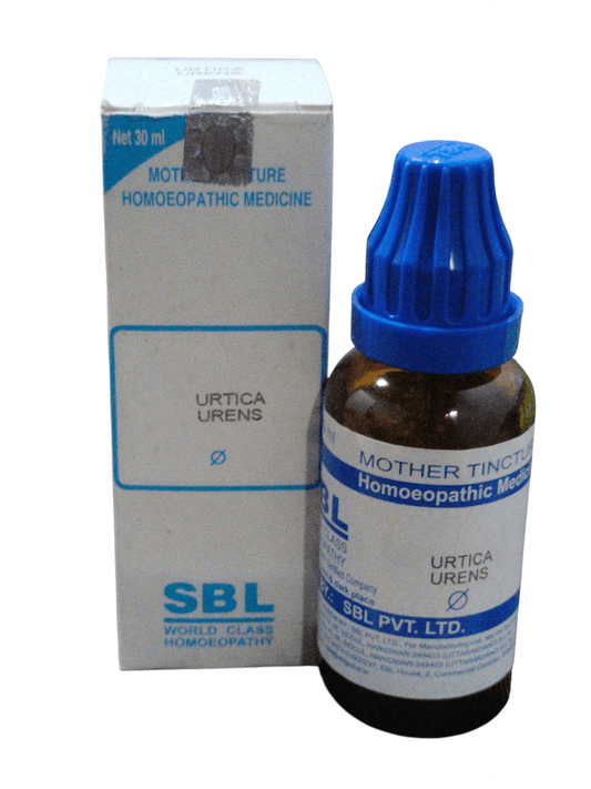 SBL Urtica Urens homeopathic medicine bottle and packaging on a white background