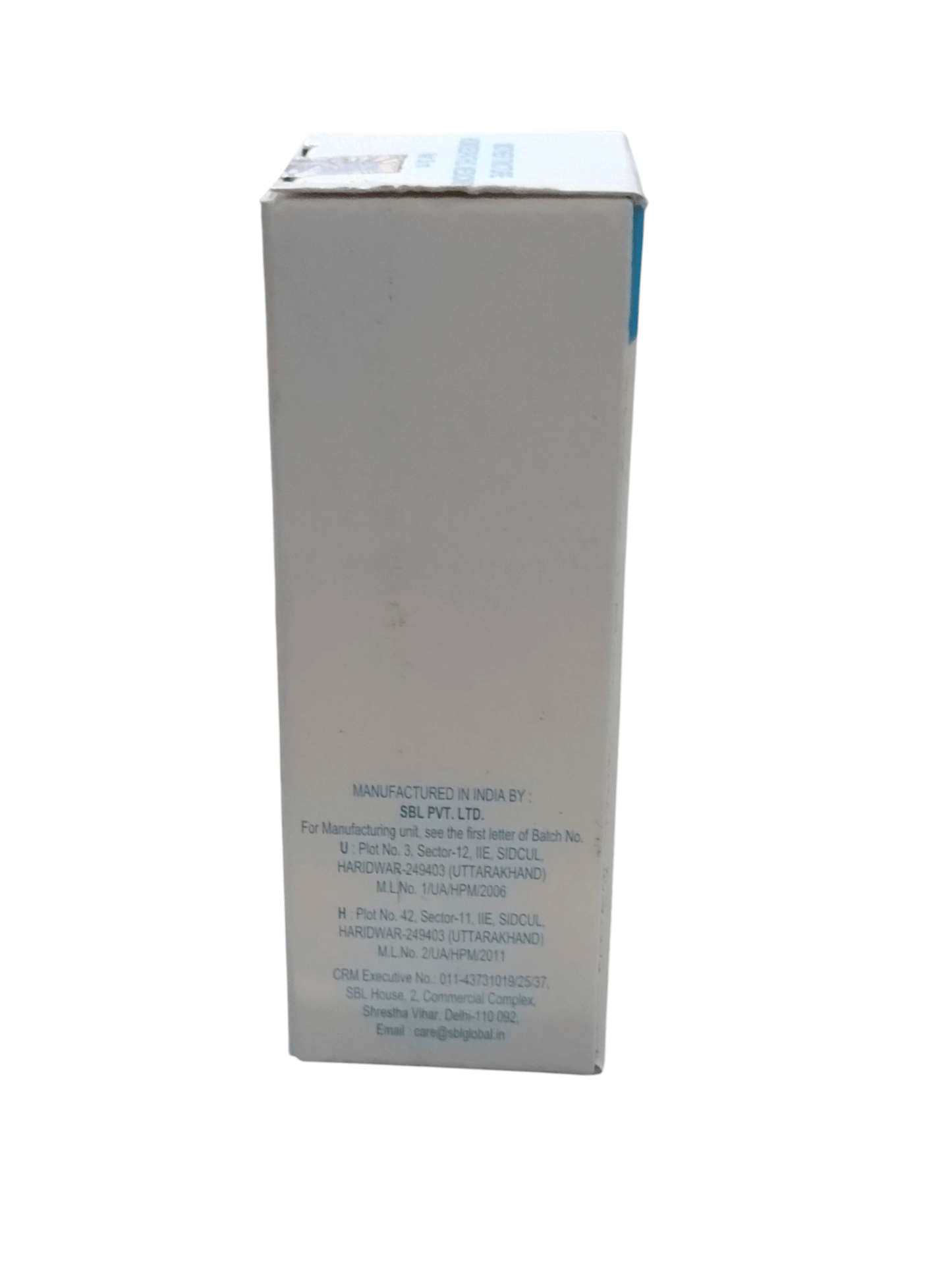 White box with text on a white background