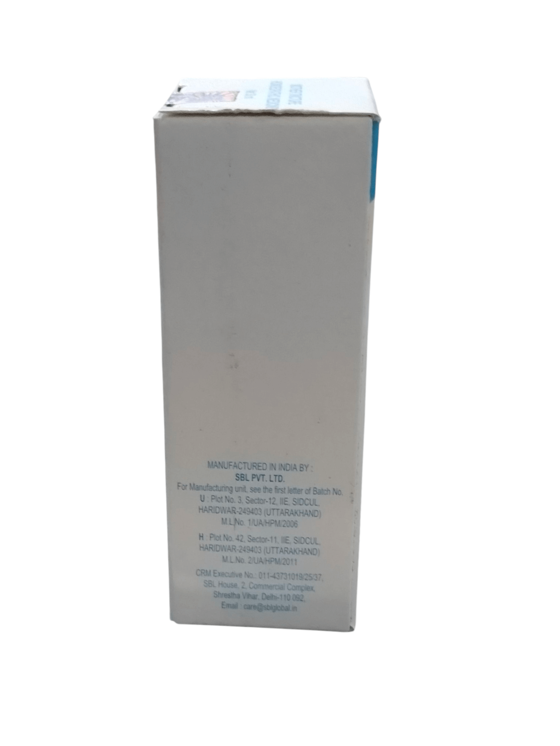 White box with text on a white background