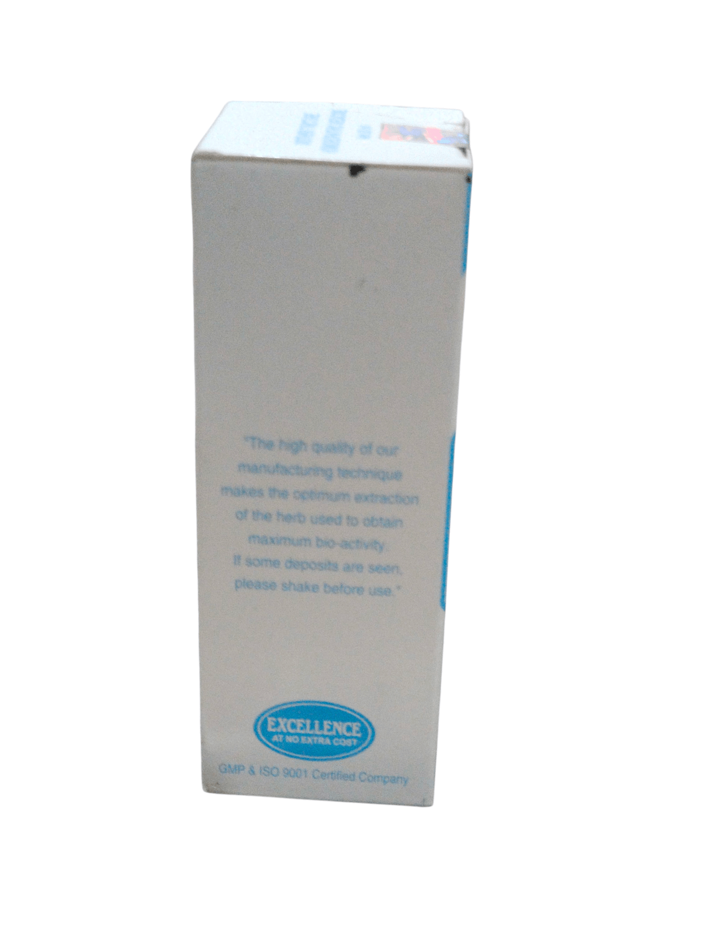 Box with text and a logo on a white background