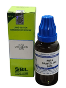 SBL Ruta Graveolens 200C homeopathic medicine bottle and packaging on a white background