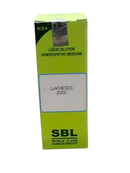 SBL Lachesis 200C homeopathic medicine box on a white background