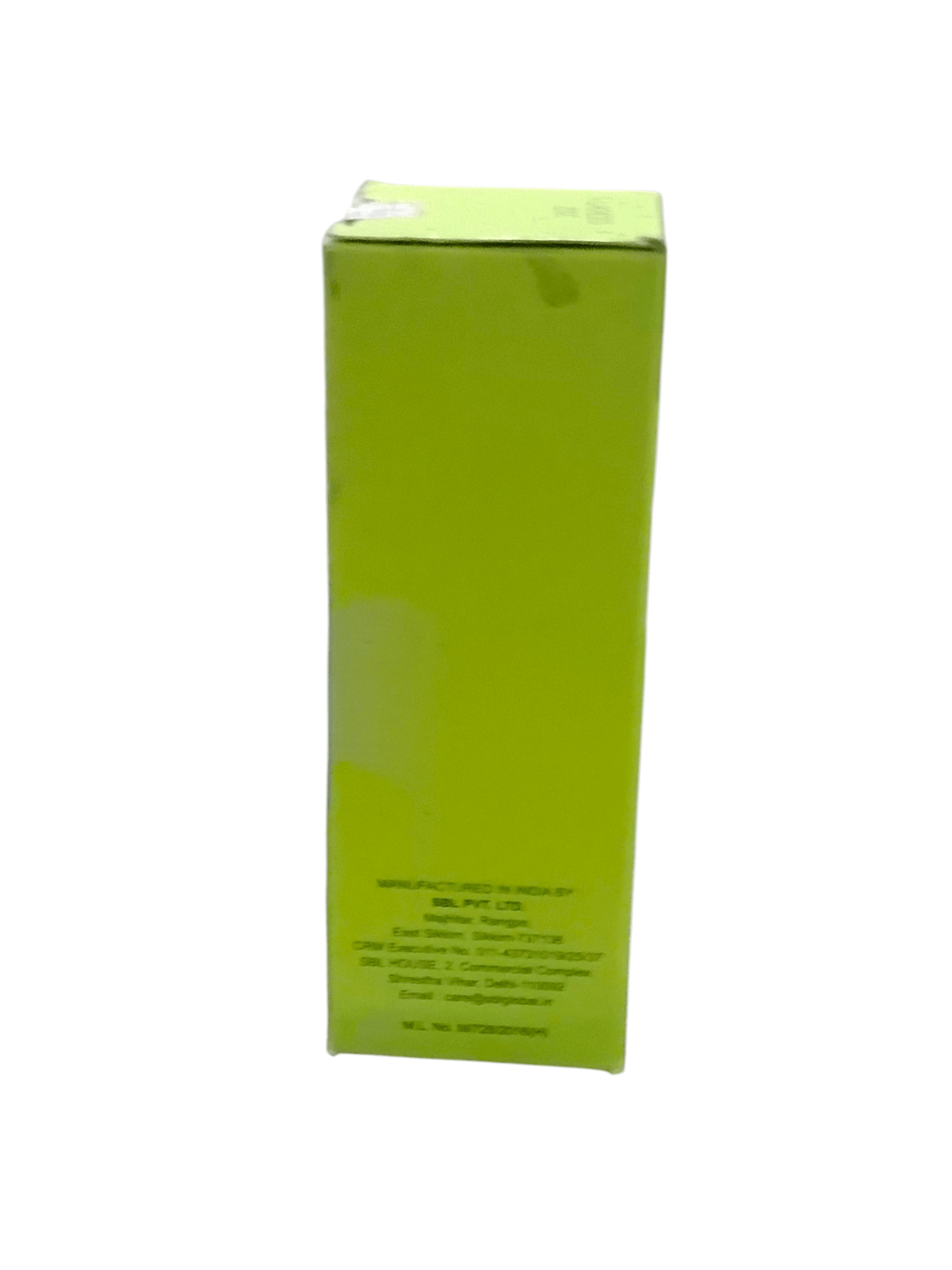 Green rectangular box with text on a white background