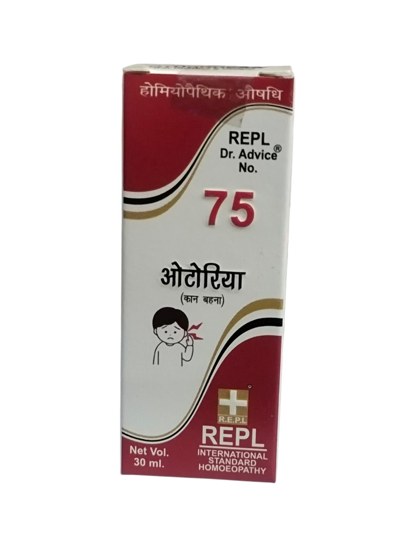 REPL DR. ADVICE NO. 75 OTORRHEAA (FOR OTORRHEA & OTALGIA) 30ML HOMEOPATHIC MEDICINE