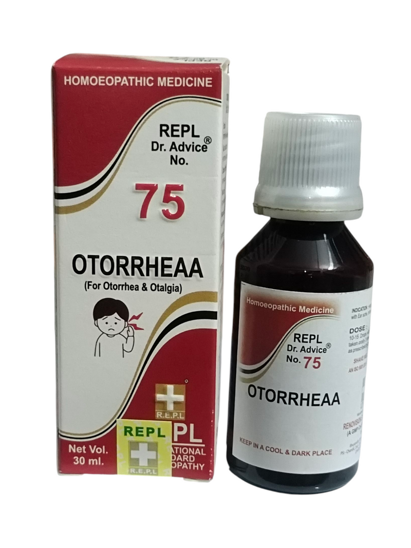 REPL DR. ADVICE NO. 75 OTORRHEAA (FOR OTORRHEA & OTALGIA) 30ML HOMEOPATHIC MEDICINE