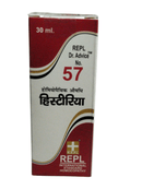 REPL Dr. Advice No 57 homoeopathic medicine bottle packaging on a white background