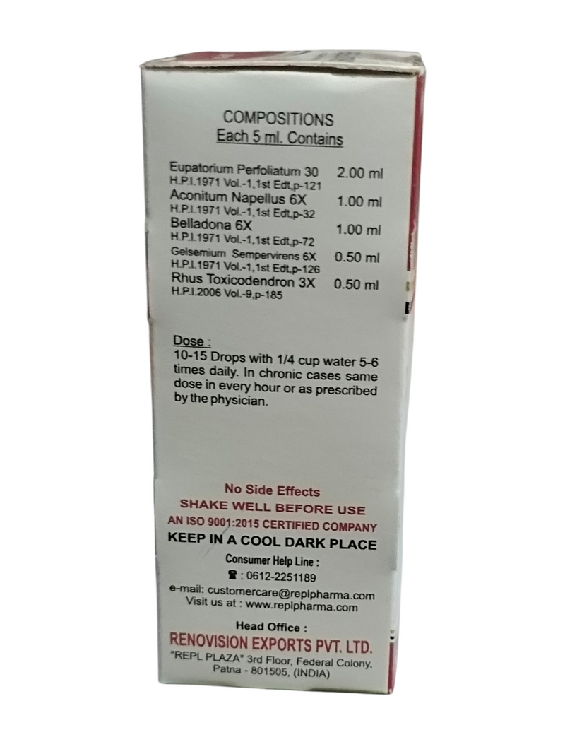 REPL DR. ADVICE NO. 107 DENGOO FEVER HOMEOPATHIC MEDICINE 30ML