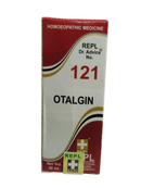 Otalgin homoeopathic medicine box with red and white design