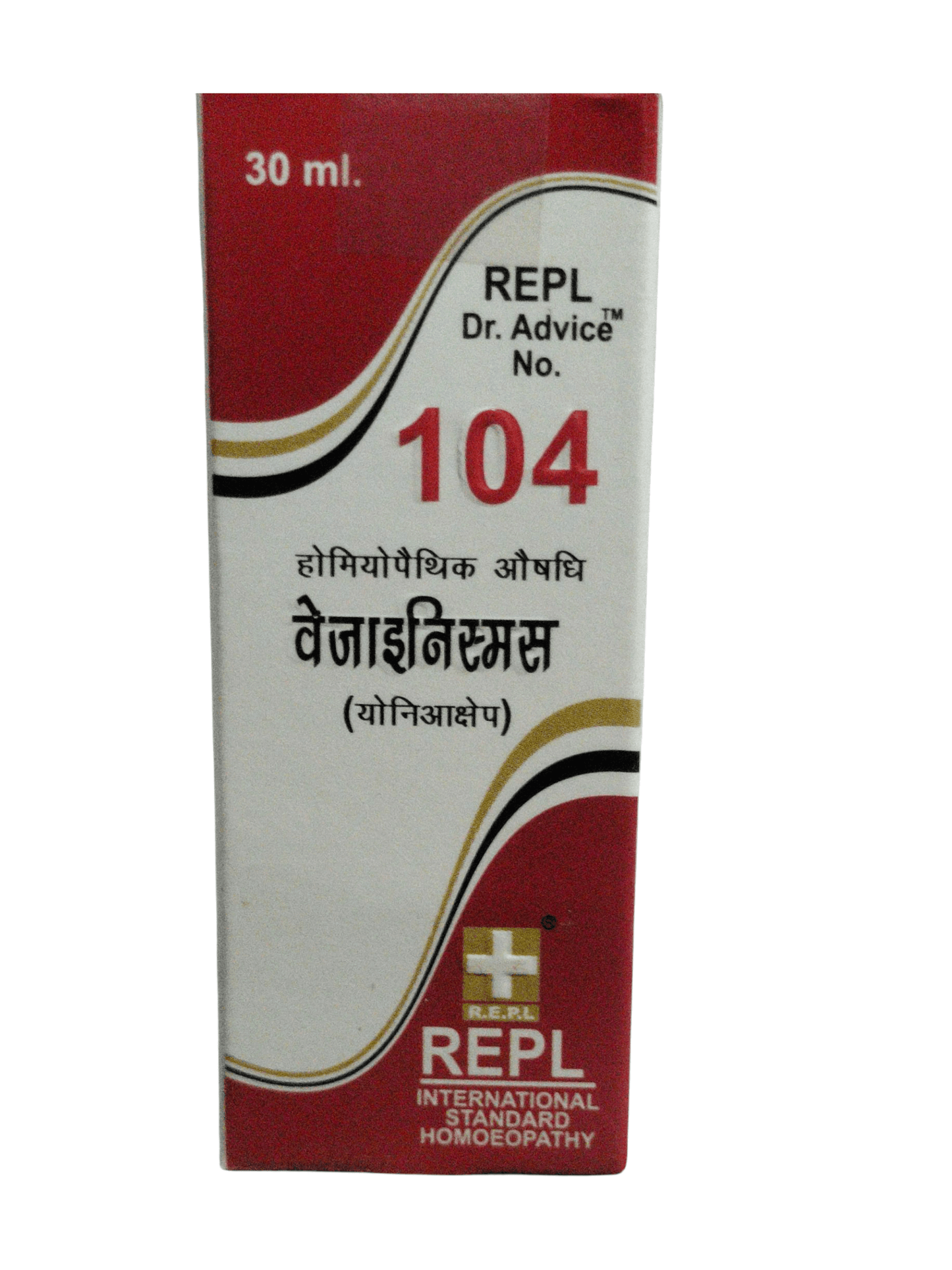 REPL Dr. Advice No. 104 packaging with red and white design on a white background