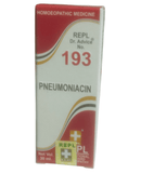 Pneumoniacin homoeopathic medicine box with red and white design