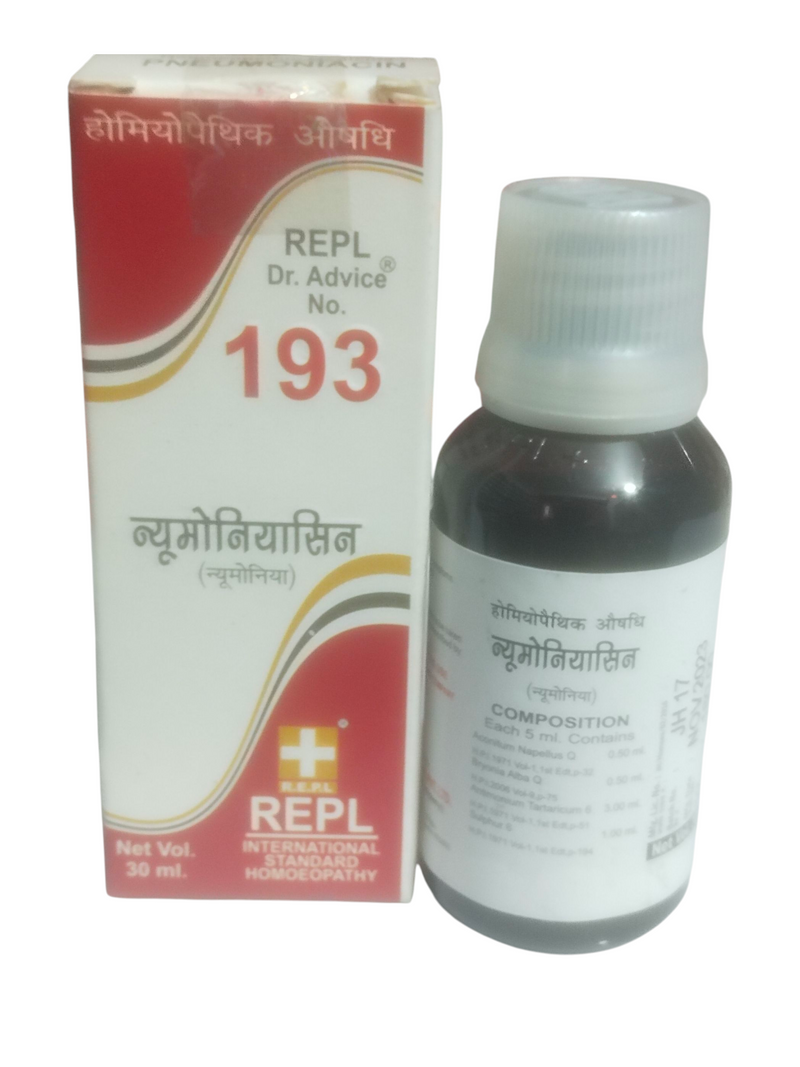 REPL DR. ADVICE NO.193 PNEUMONIACIN HOMEOPATHIC MEDICINE 30ML
