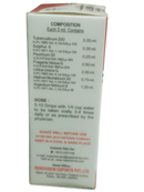 Medical bottle label with composition and usage instructions on a white background