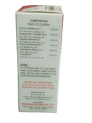 Medical box with composition and usage instructions on a white background