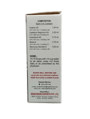 Medical packaging with dosage instructions and product details on a white background