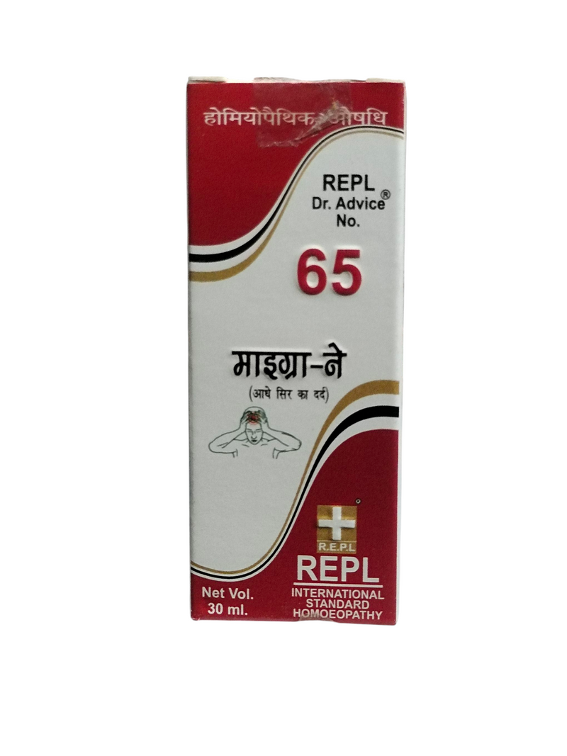 REPL DR. ADVICE NO. 65 MIGRA-NE FOR MIGRAINE TREATMENT HOMEOPATHIC MEDICINE 30ML