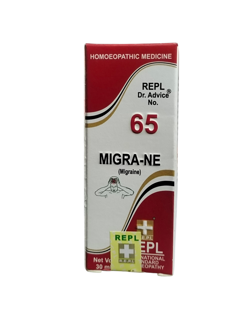 REPL DR. ADVICE NO. 65 MIGRA-NE FOR MIGRAINE TREATMENT HOMEOPATHIC MEDICINE 30ML