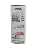 Medicinal bottle label with composition and usage instructions on a white background