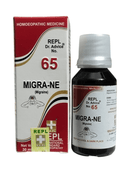 Migra-Ne migraine remedy bottle and packaging on a white background