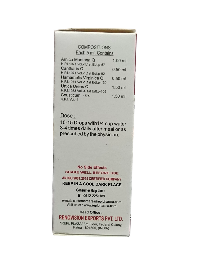 REPL DR. ADVICE NO. 20 BURNSS HOMEOPATHIC MEDICINE 30ML.